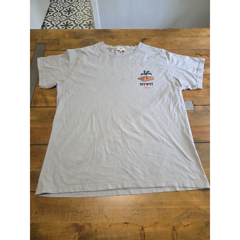 IDIOMA Bhavana Refuge Hindi Graphic Shirt Streetwear Tee Large Gray L